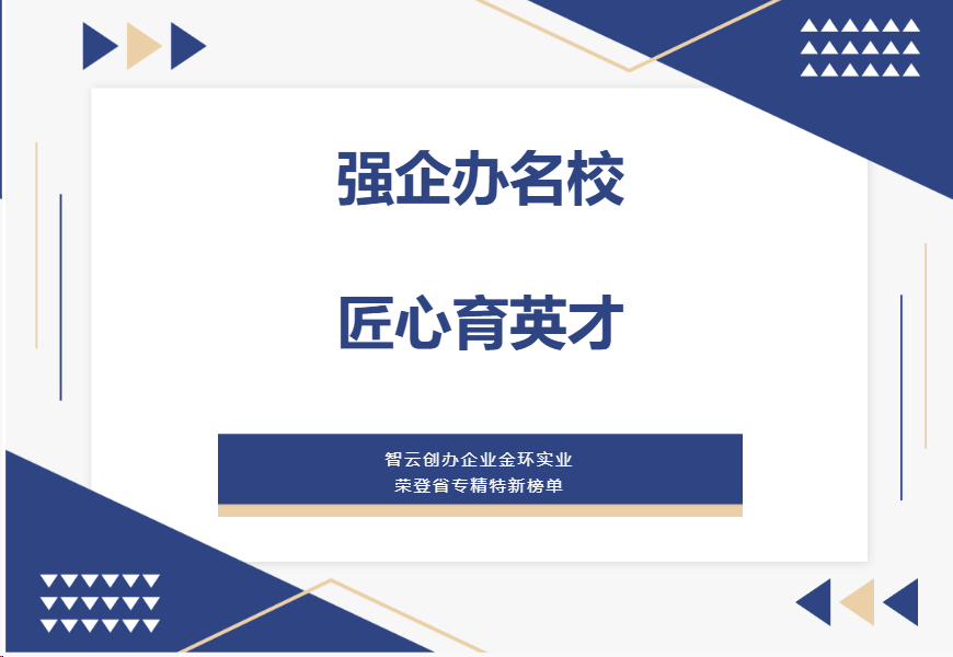 智云学校筑牢产业办学根基，湖南金环实业荣登省专精特新榜单！